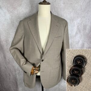 Spier & Mackay Blazer Jacket Men 46R Brown Sport Coat Unlined Lanificio Wool